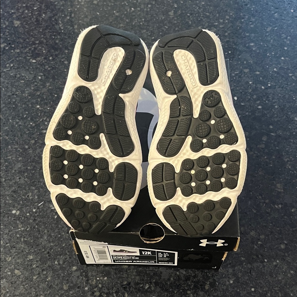 Under Armour Black & Pink Kids' Athletic Sneakers with Yellow Logo - Picture 7 of 8